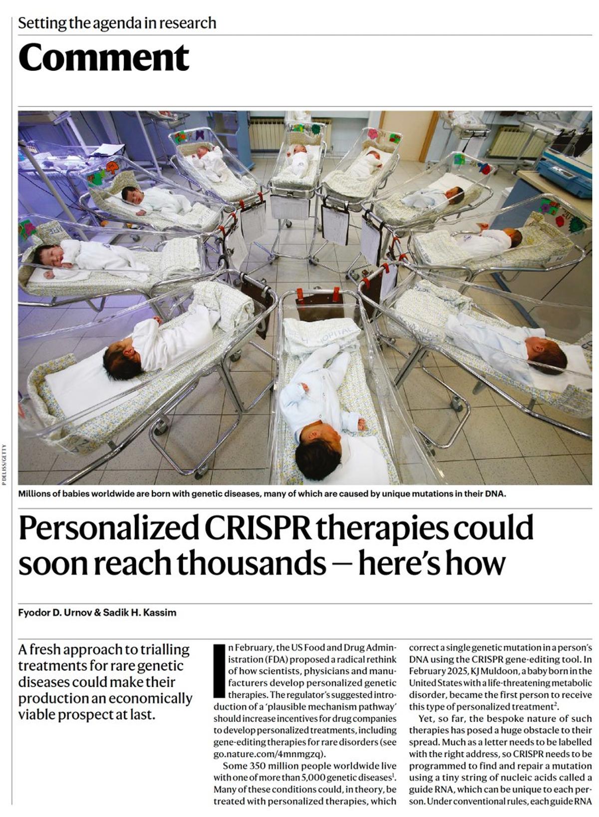 Personalized CRISPR Poised to Become Standard Care