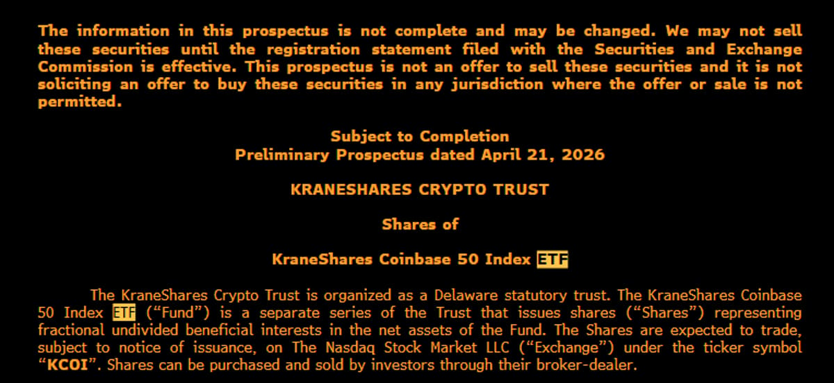 KraneShares Announces KCOI ETF with 0.68% Fee