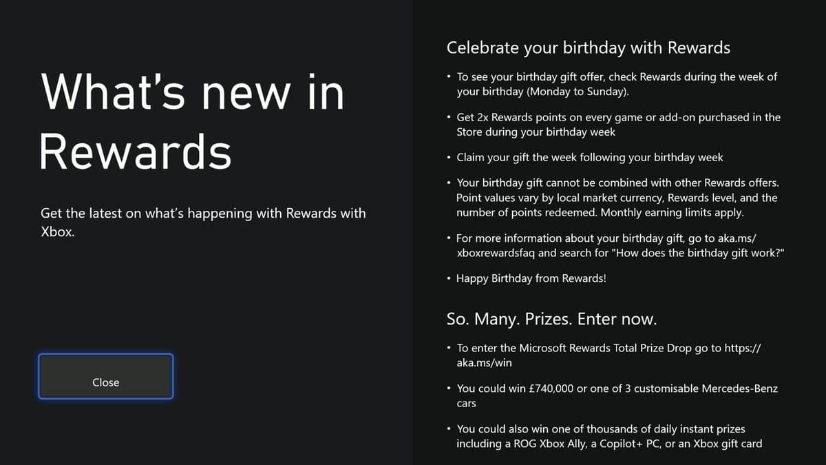 Xbox Rewards Doubles Points During Your Birthday Week
