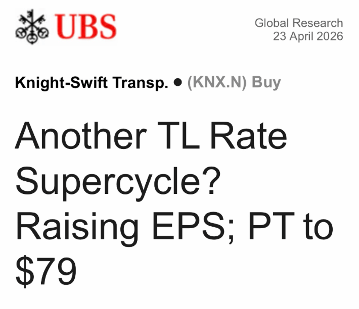 SONAR Data Indicates Potential New TL Rate Supercycle