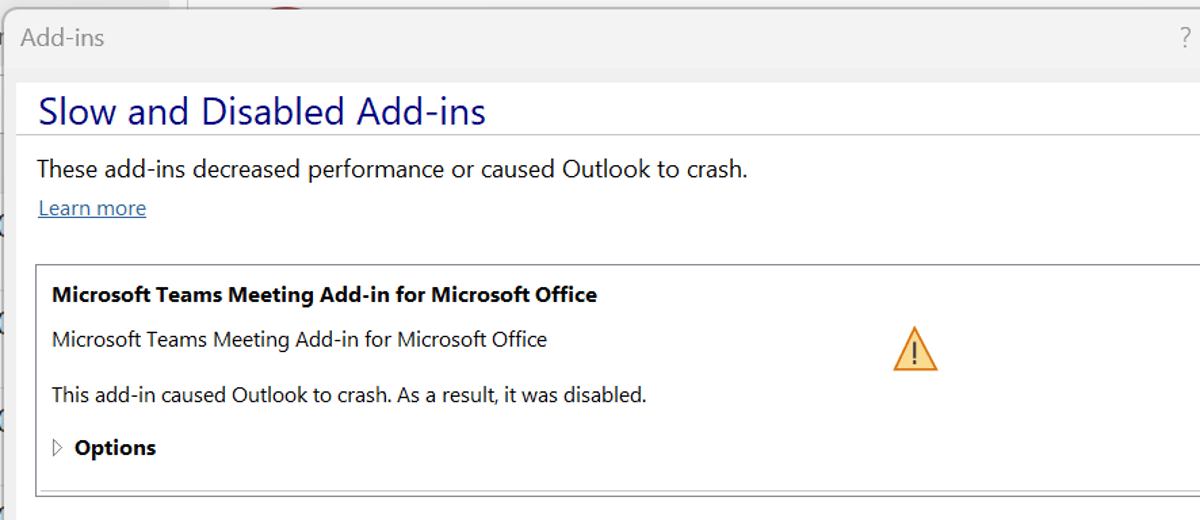 Microsoft Teams Outlook Plugin Deactivated over Performance Concerns