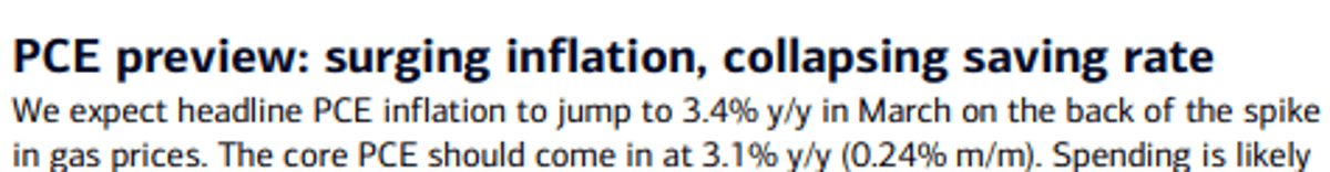 BofA Predicts March PCE