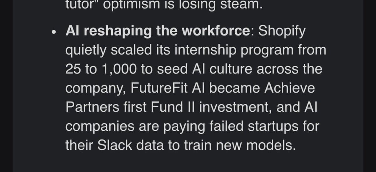 Shopify Expands Internships to Embed AI Culture