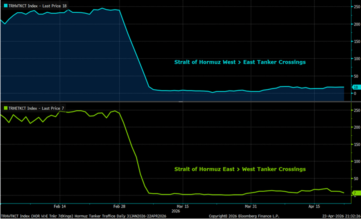 Strait of Hormuz Declared Open, yet Traffic Declines