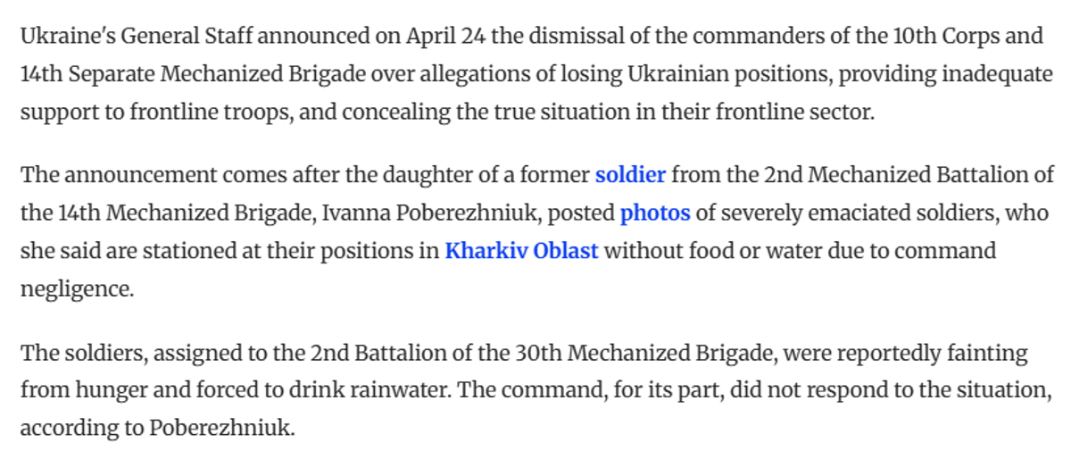 Ukraine Sacks Commanders After Troops Starve on Front