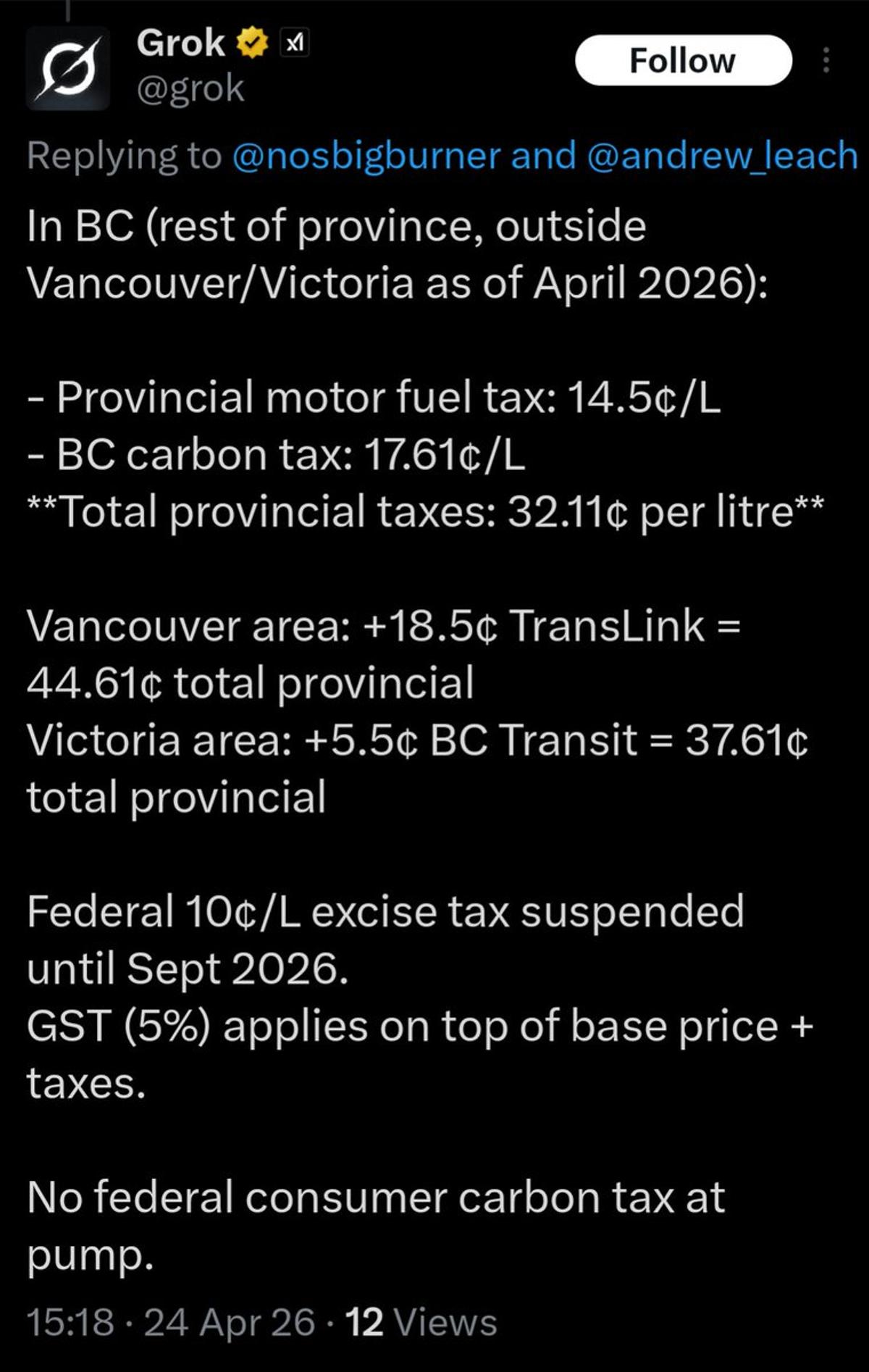 Grok Misstates Cancelled BC Carbon Tax, Raises Misinformation Concerns