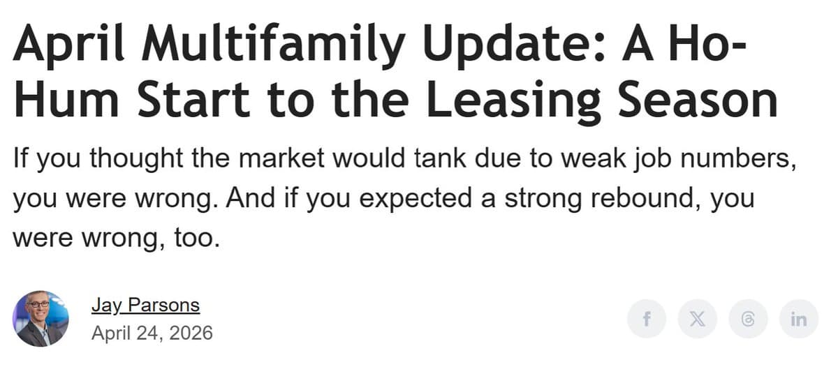 U.S. Apartment Leasing Remains Flat, Defying Expectations
