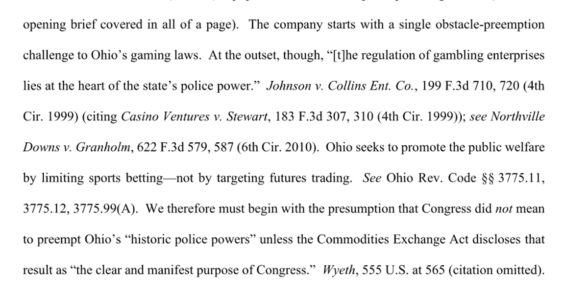 Sixth Circuit Upholds State Power Over Sports Betting