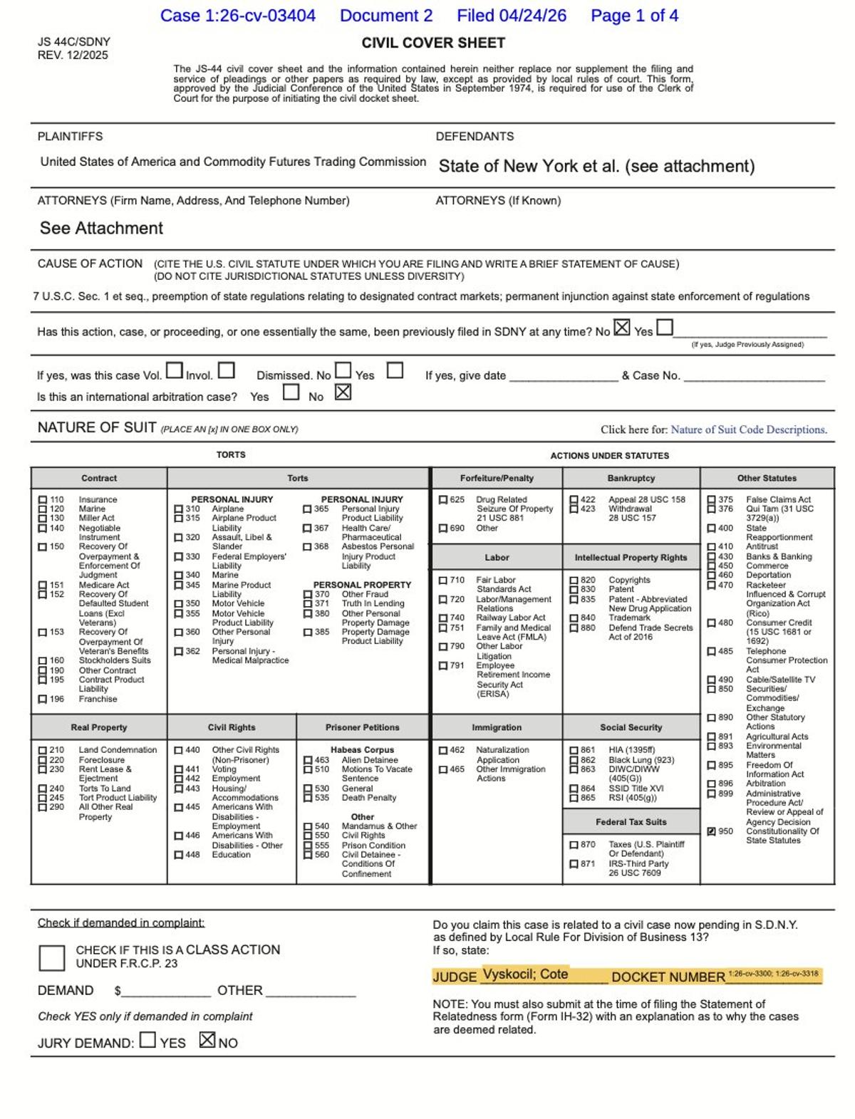 Judge‑shopping Exposed: Kalshi Case Omitted From CFTC Filing