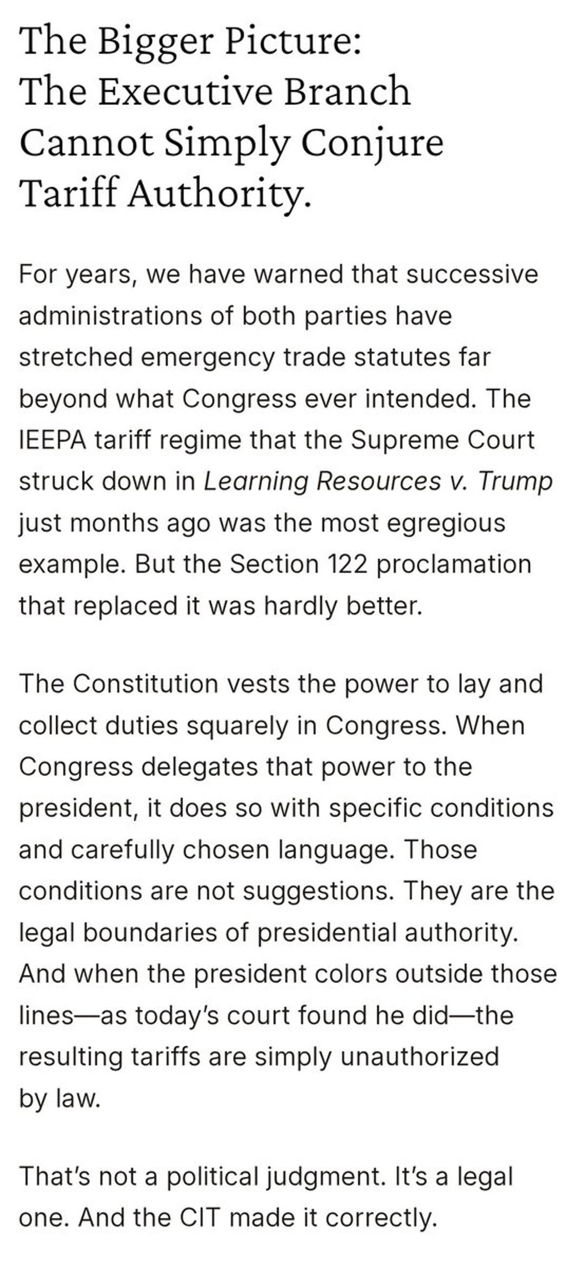 Government Could Wield Section 122 Tariffs at Will