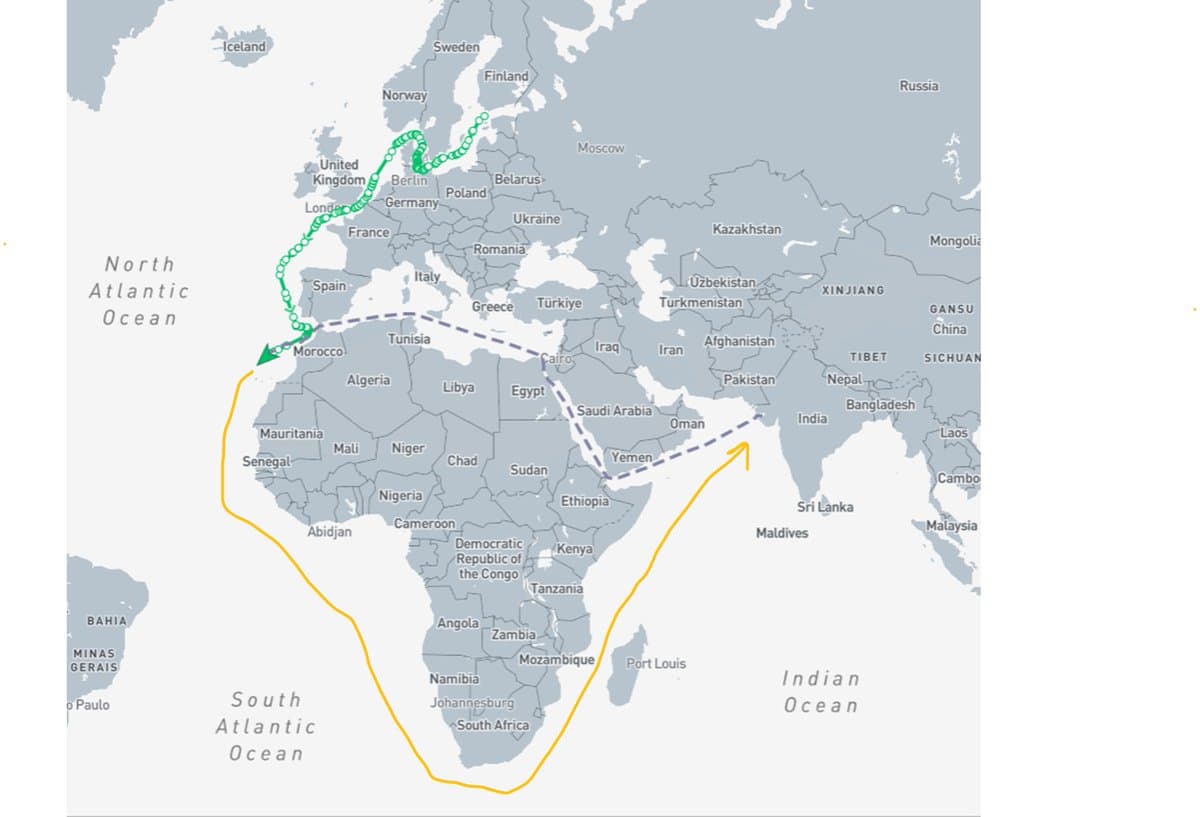 Questioning Unexpected Route Change, Added Yellow Path