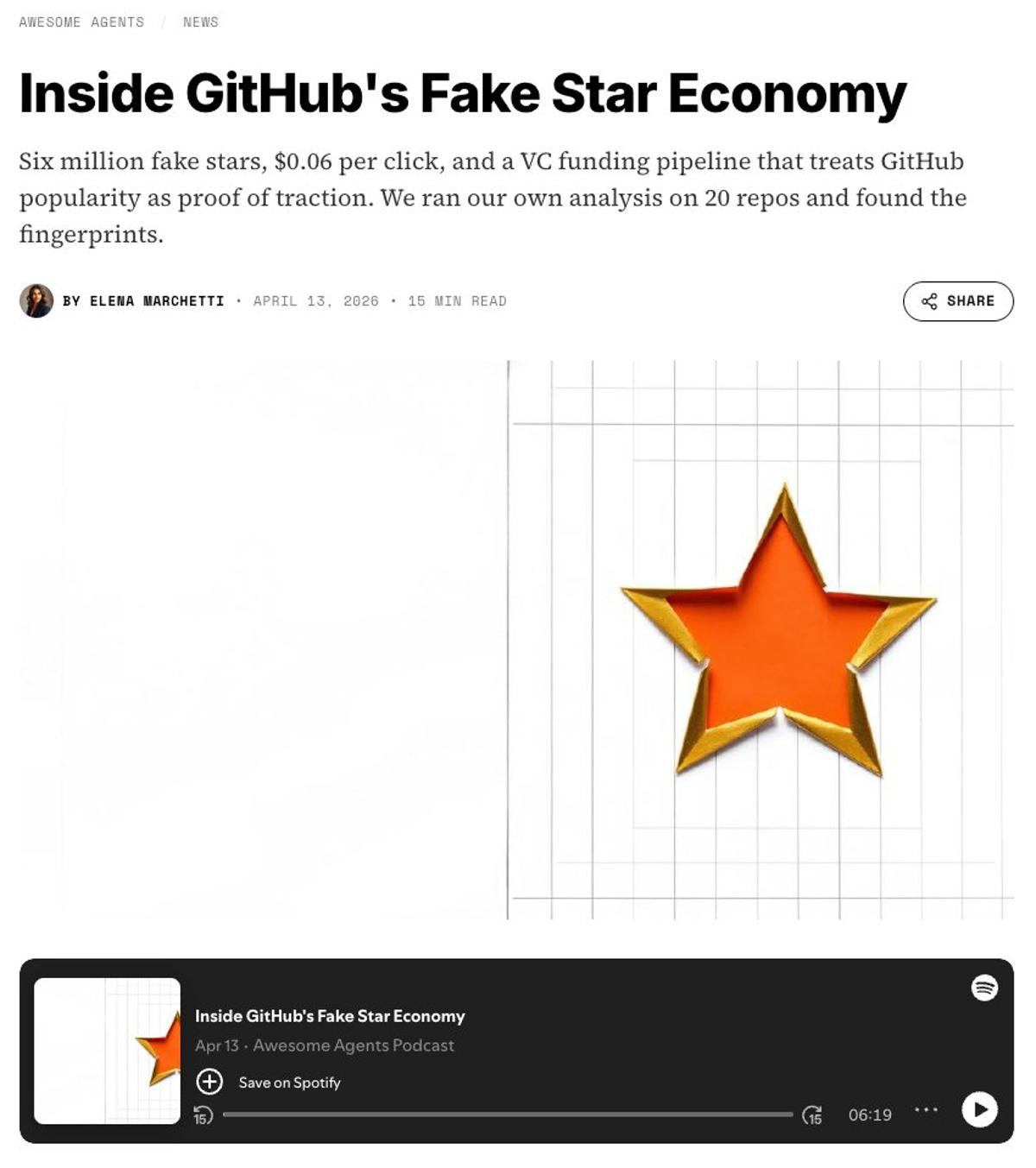 VCs Paying $0.45 per Fake GitHub Star