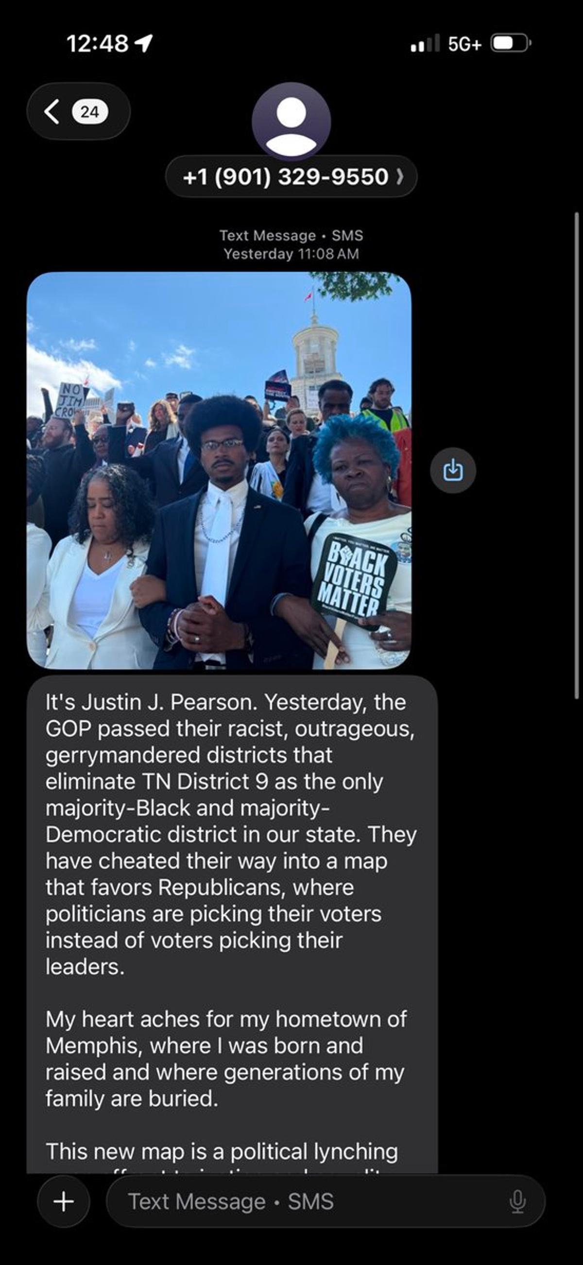 Justin Pearson Breaches TCPA with Spam Donation Texts