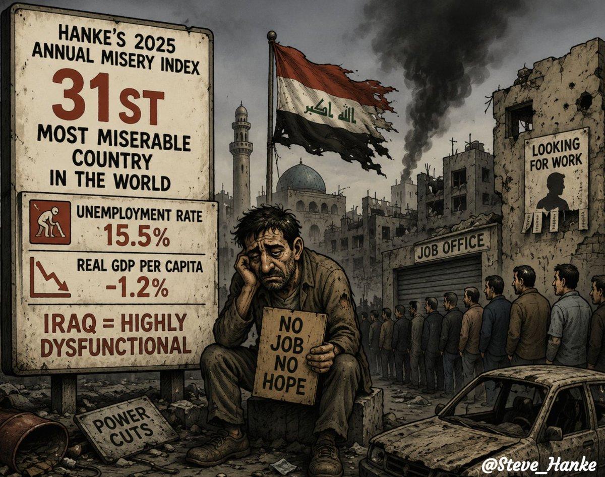 Iraq Ranks 31st Most Miserable Amid Soaring Unemployment
