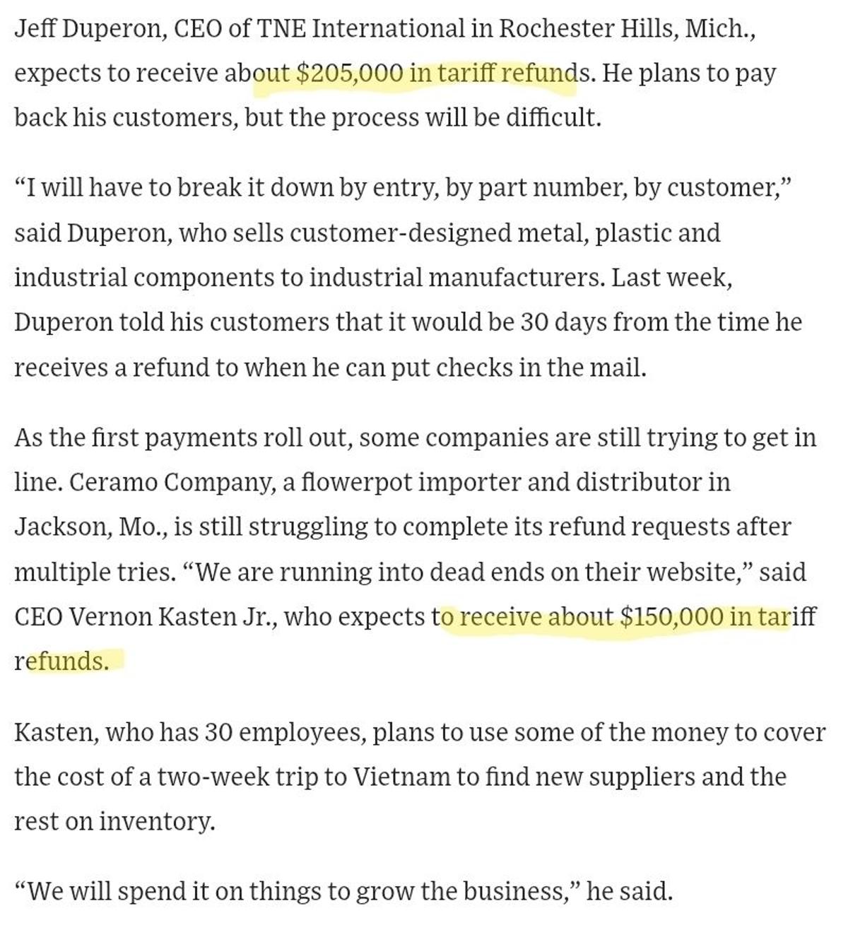 Firms Reinvest Tariff Refunds Into Growth Plans