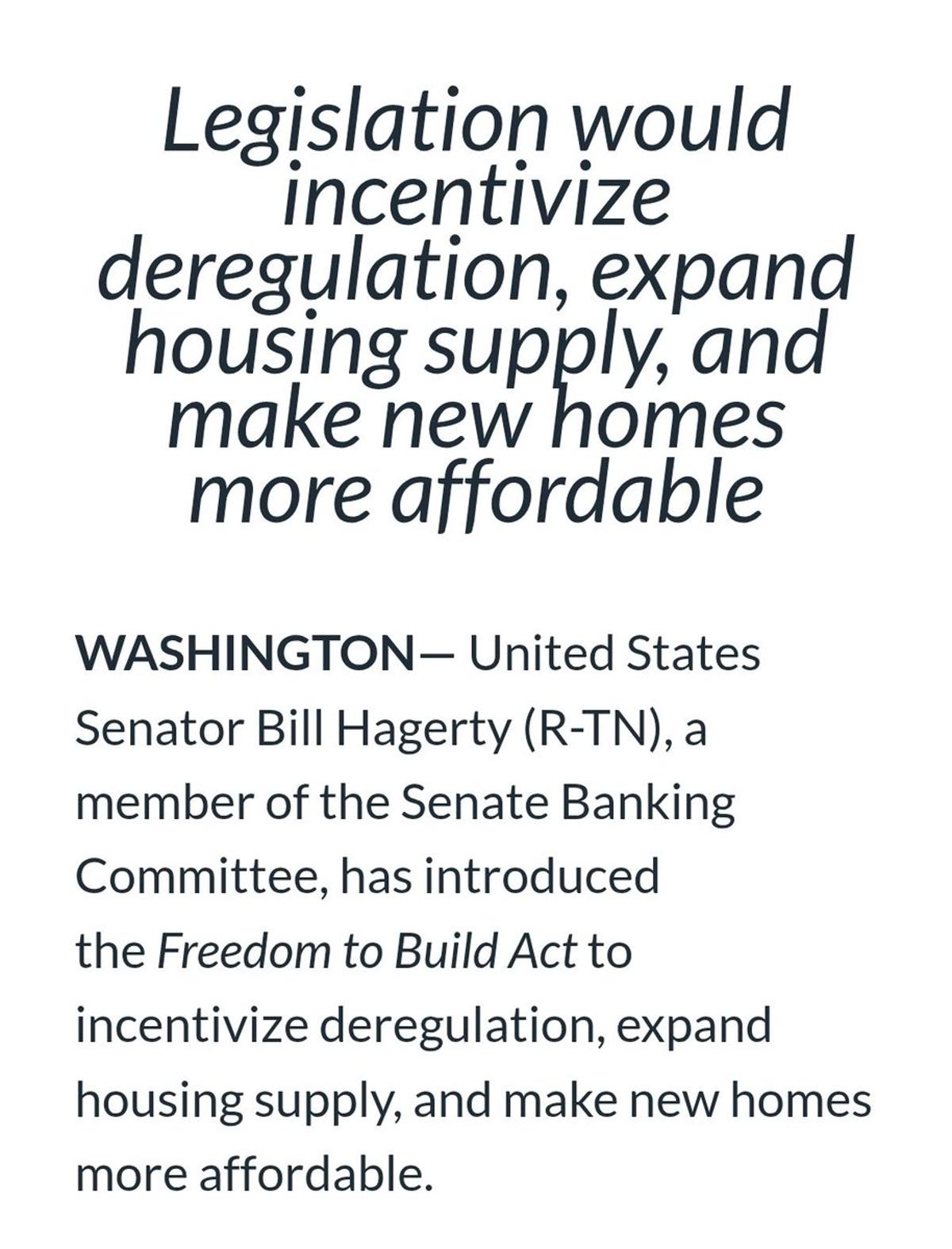 Haggerty Bill Rewards Cities Cutting Housing Barriers