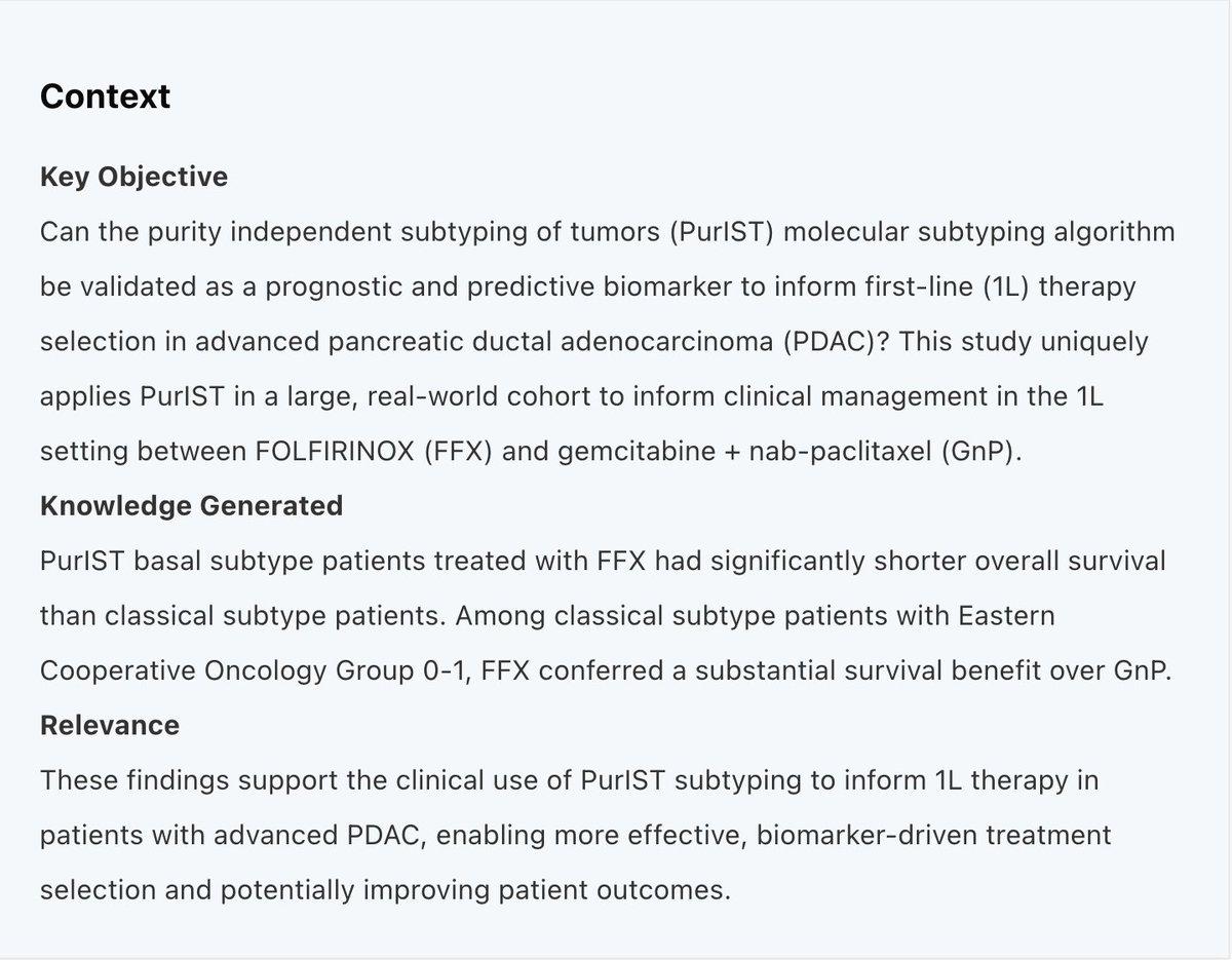 PurIST Classifier Validated for Tailored Pancreatic Cancer Therapy