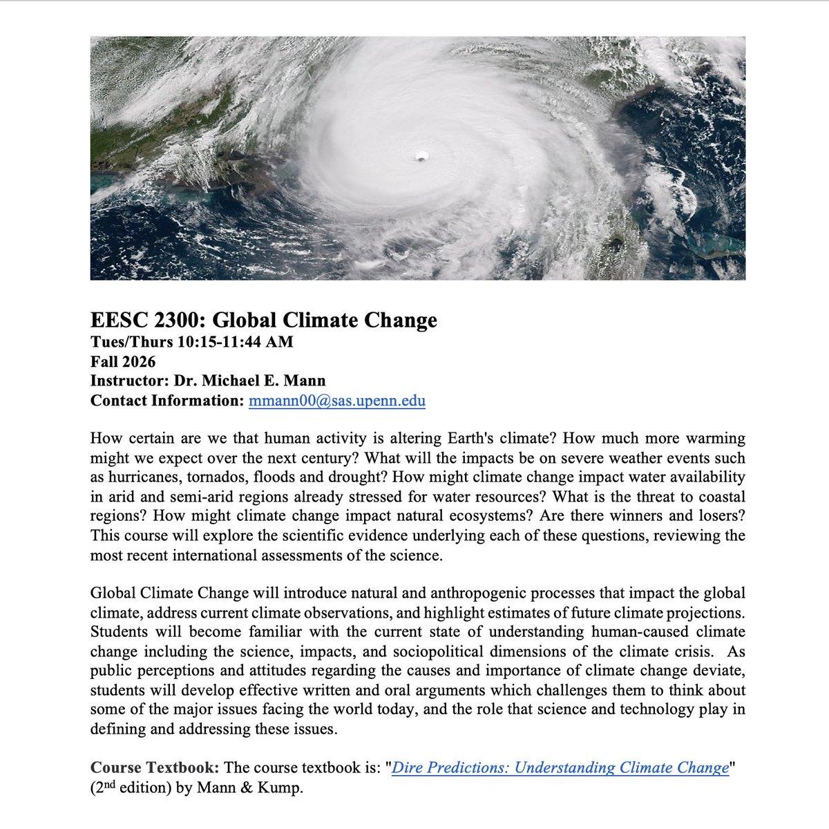 Enroll in Updated Global Climate Change Course This Fall