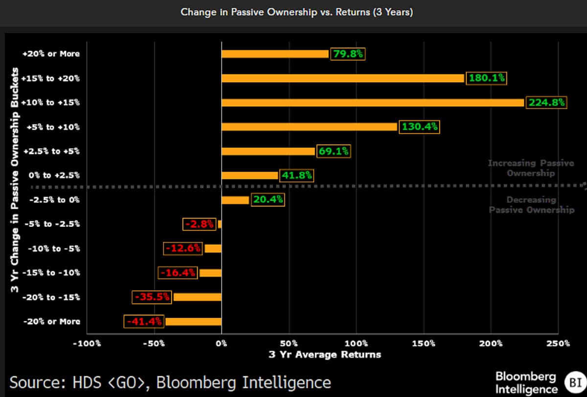 Passive Ownership Shifts Mirror Stock Performance Trends