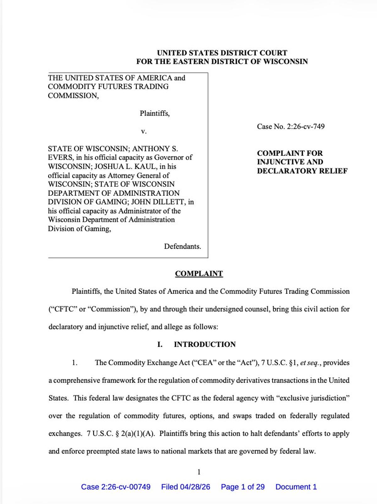 CFTC Accused of Aggressive Forum‑shopping Across Districts