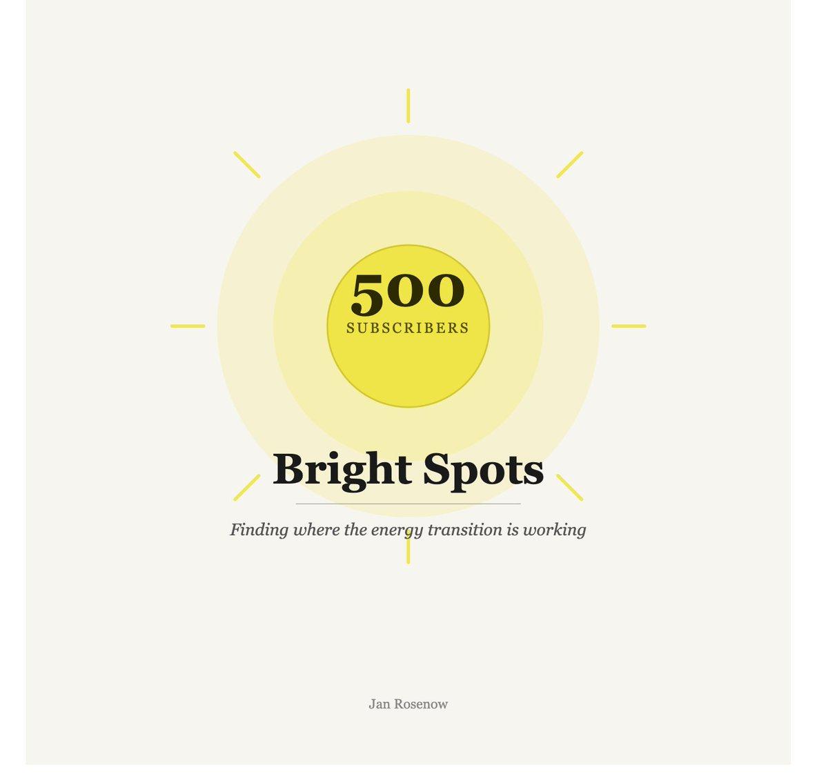 Celebrating 500 Subscribers to Bright Spots Substack