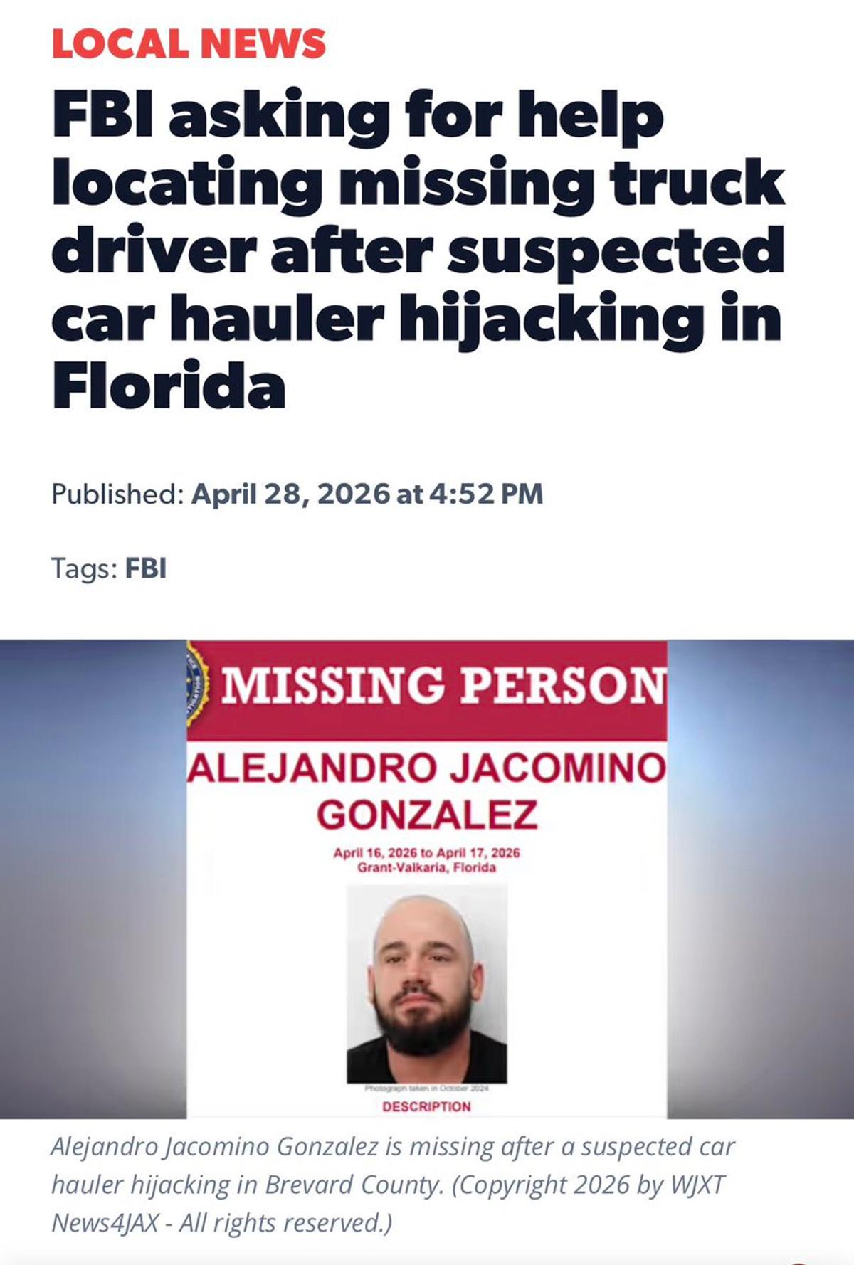 Truck Found Empty; Vehicles Still Missing, Driver Unlocated