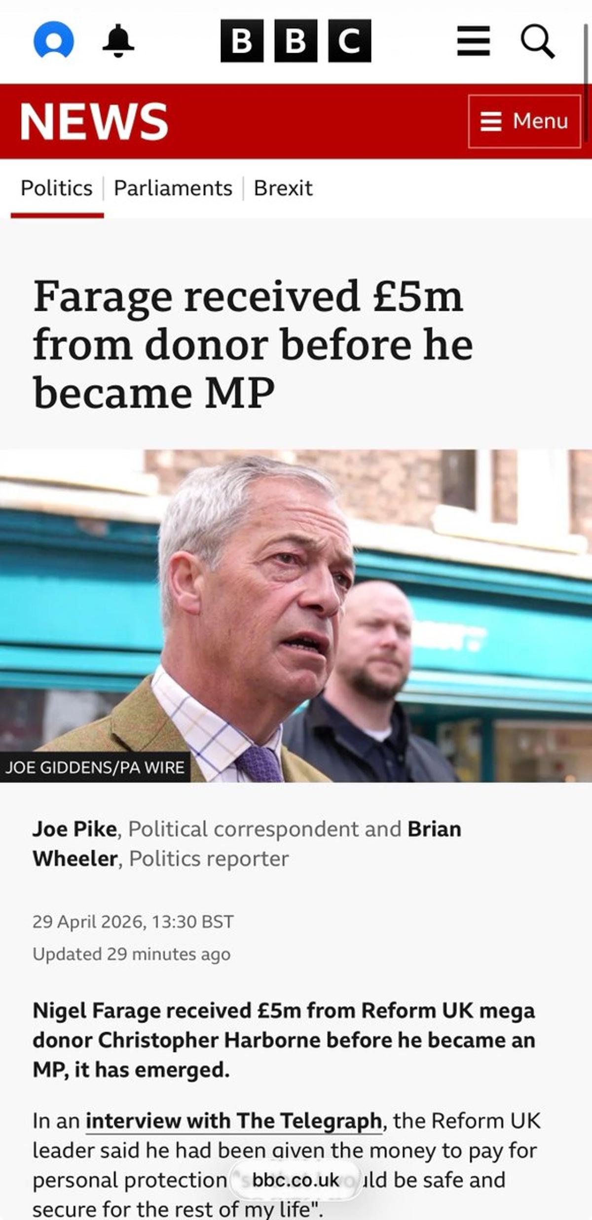 Gifts Like Farage’s £5m Typically Avoid Tax