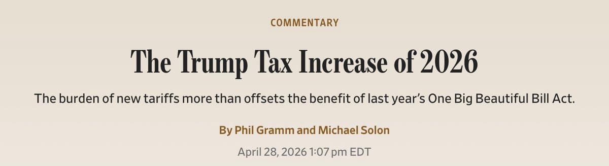 Tariffs Outpace Tax Cuts, Raising Net Costs
