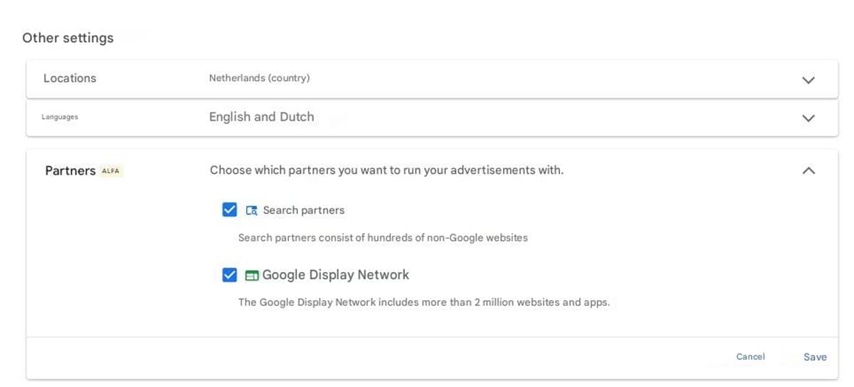 Google Ads Tests Ability to Select Partner Networks