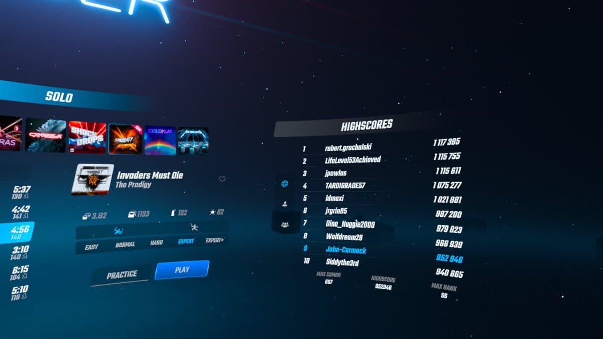 First to Play New Beat Saber Pack, Hits Top‑10