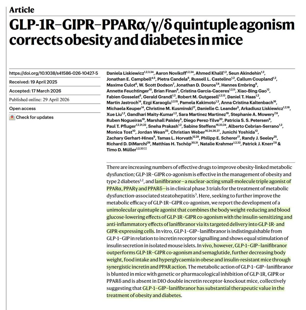 Quintuple Receptor Agonist Outperforms Tirzepatide in Trials