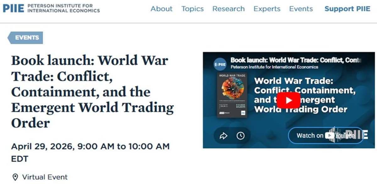 Author Presents New Book at Peterson Institute, DC