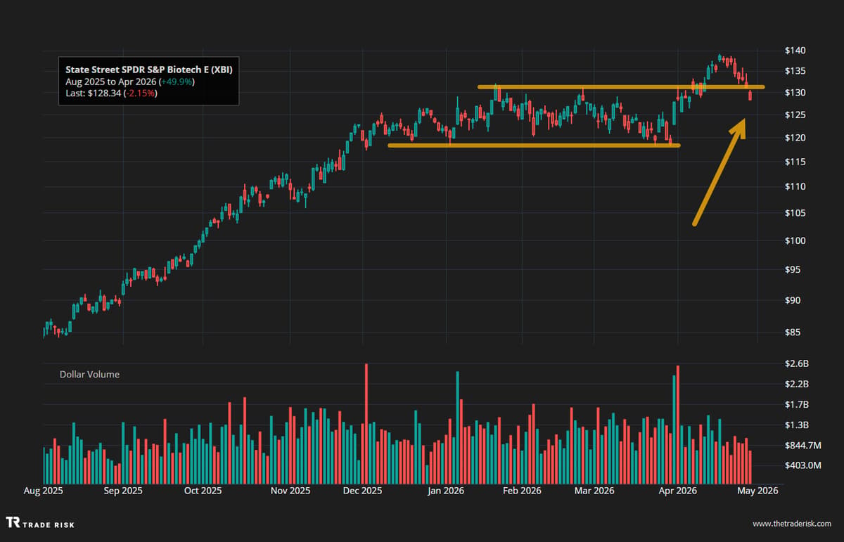 Biotech Momentum Stalls as XBI Dips Below January Highs