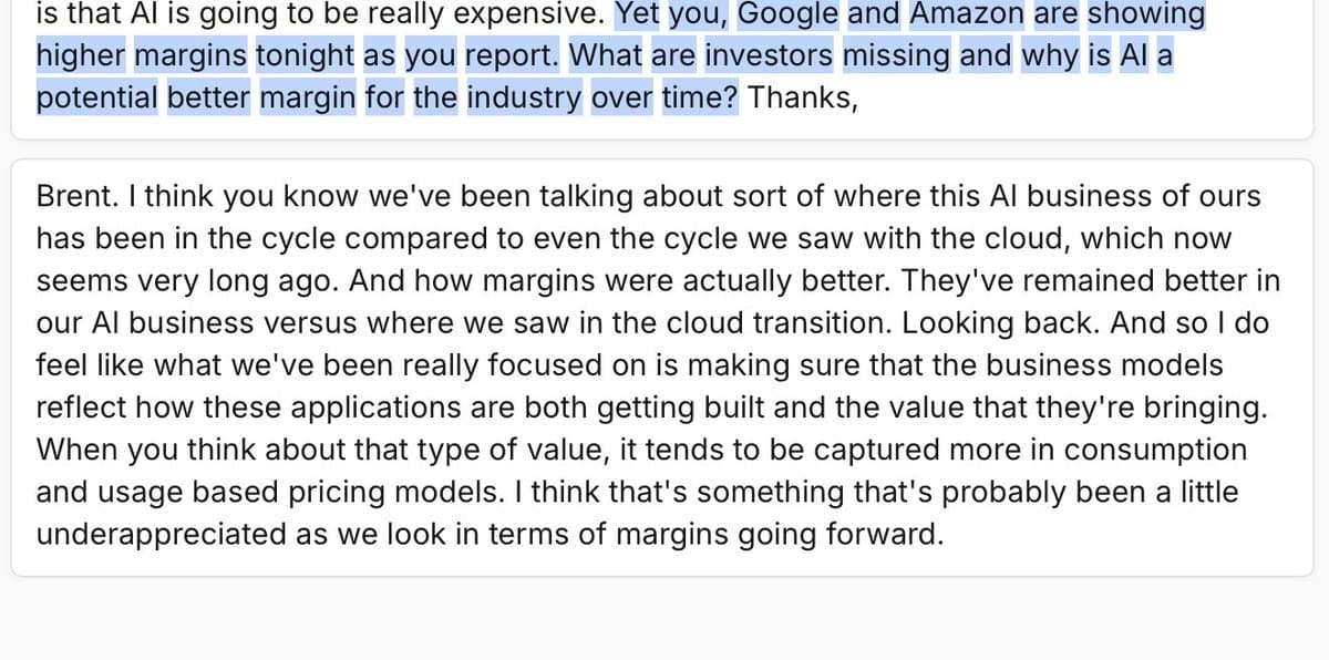 Microsoft Call Shows Strong Inference Margins