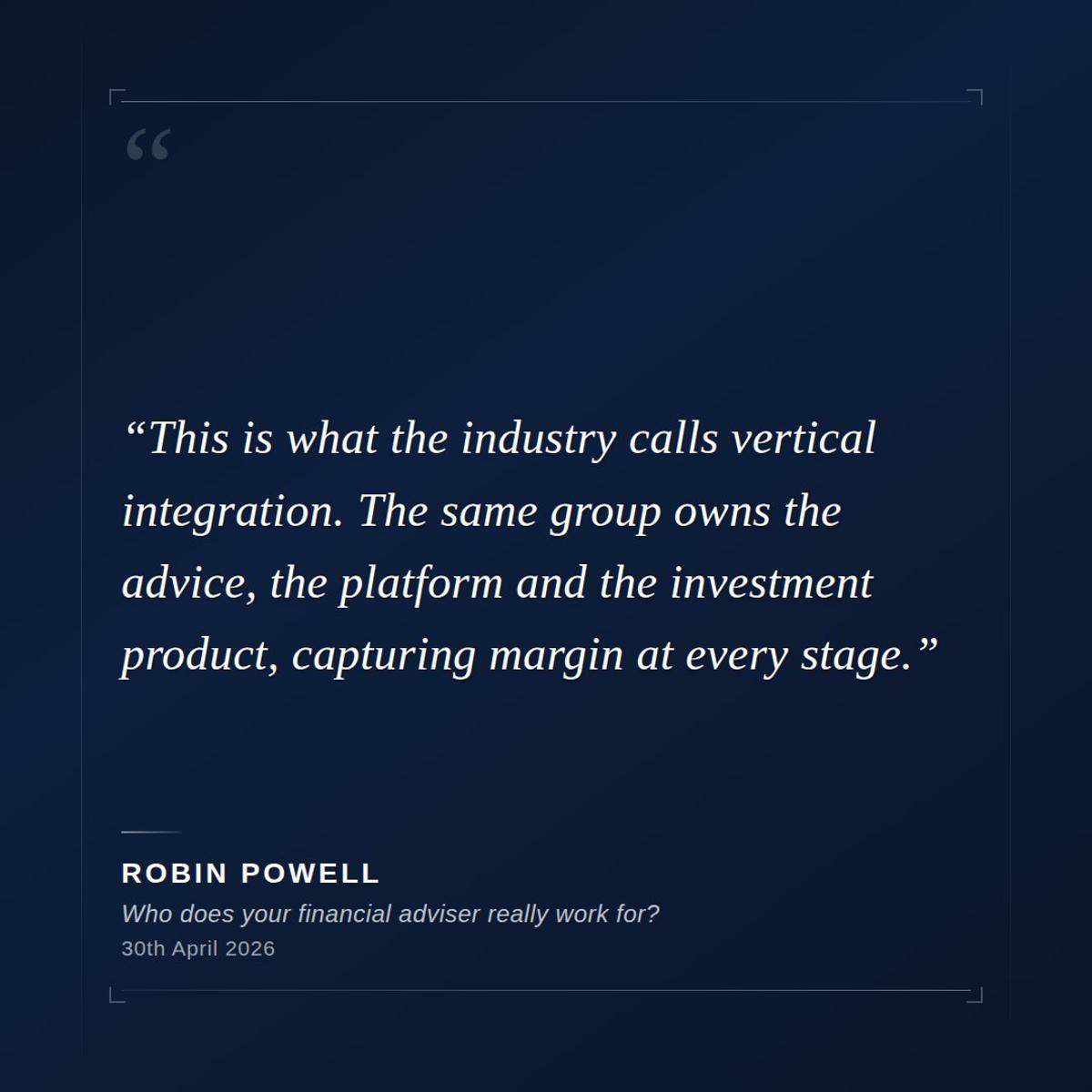 Private Equity's Vertical Integration Threatens Financial Advice Consumers