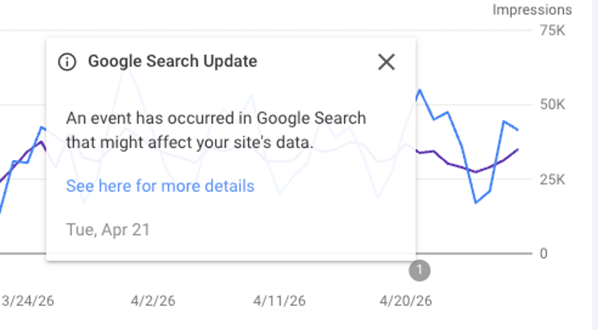 Request to Hide Misleading Google Search Update Notifications