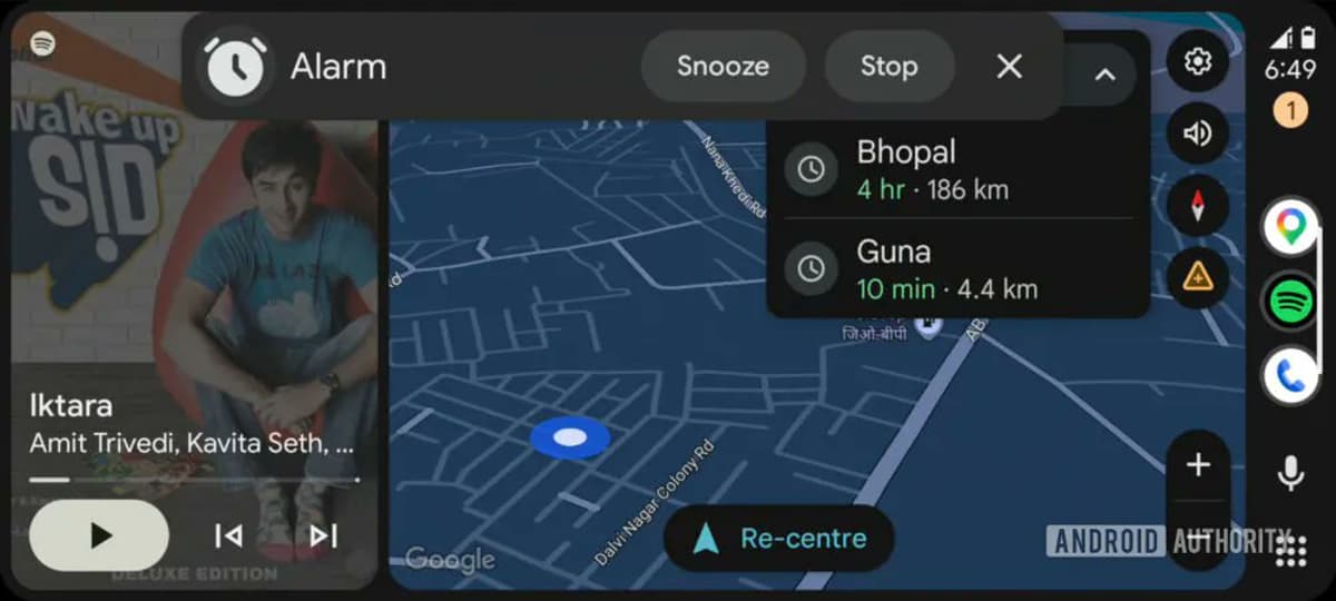 Android Auto Gains Direct Alarm Snooze and Dismiss