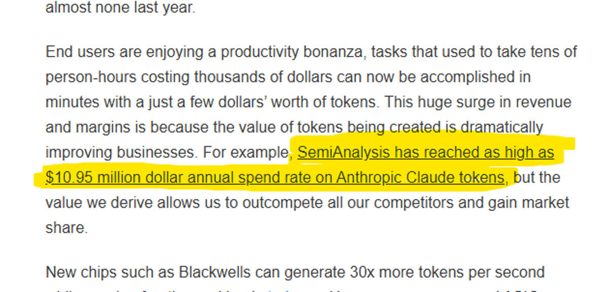 SemiAnalysis Invests $11M in Claude Tokens for Institutional Tool