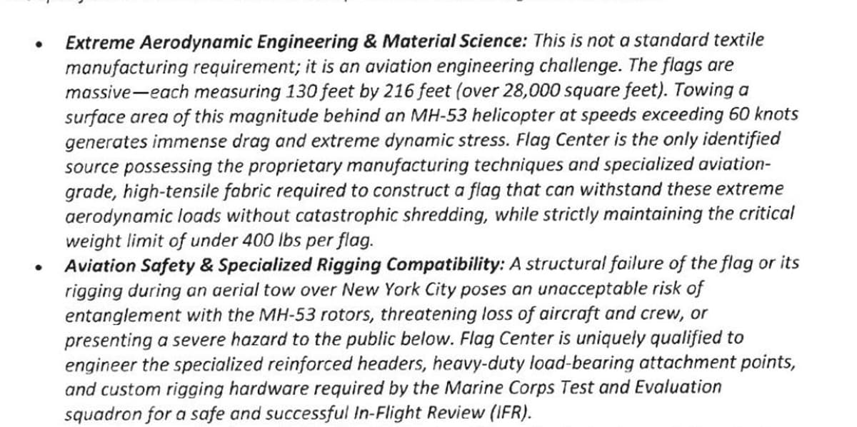 Marine Corps to Fly Largest U.S. Flag Over NYC