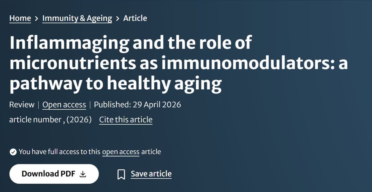 Micronutrient Sufficiency May Curb Inflammaging via Gut Health