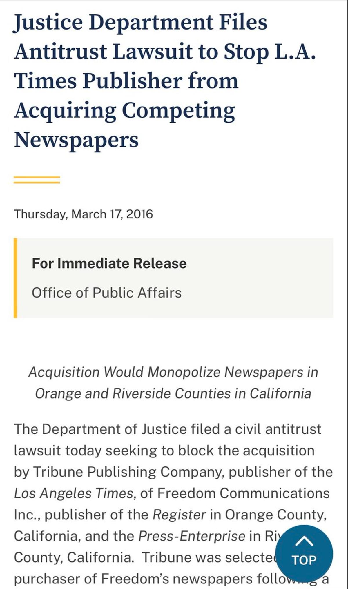 Government Intervention Undermines Newspaper Merger, Industry Dies