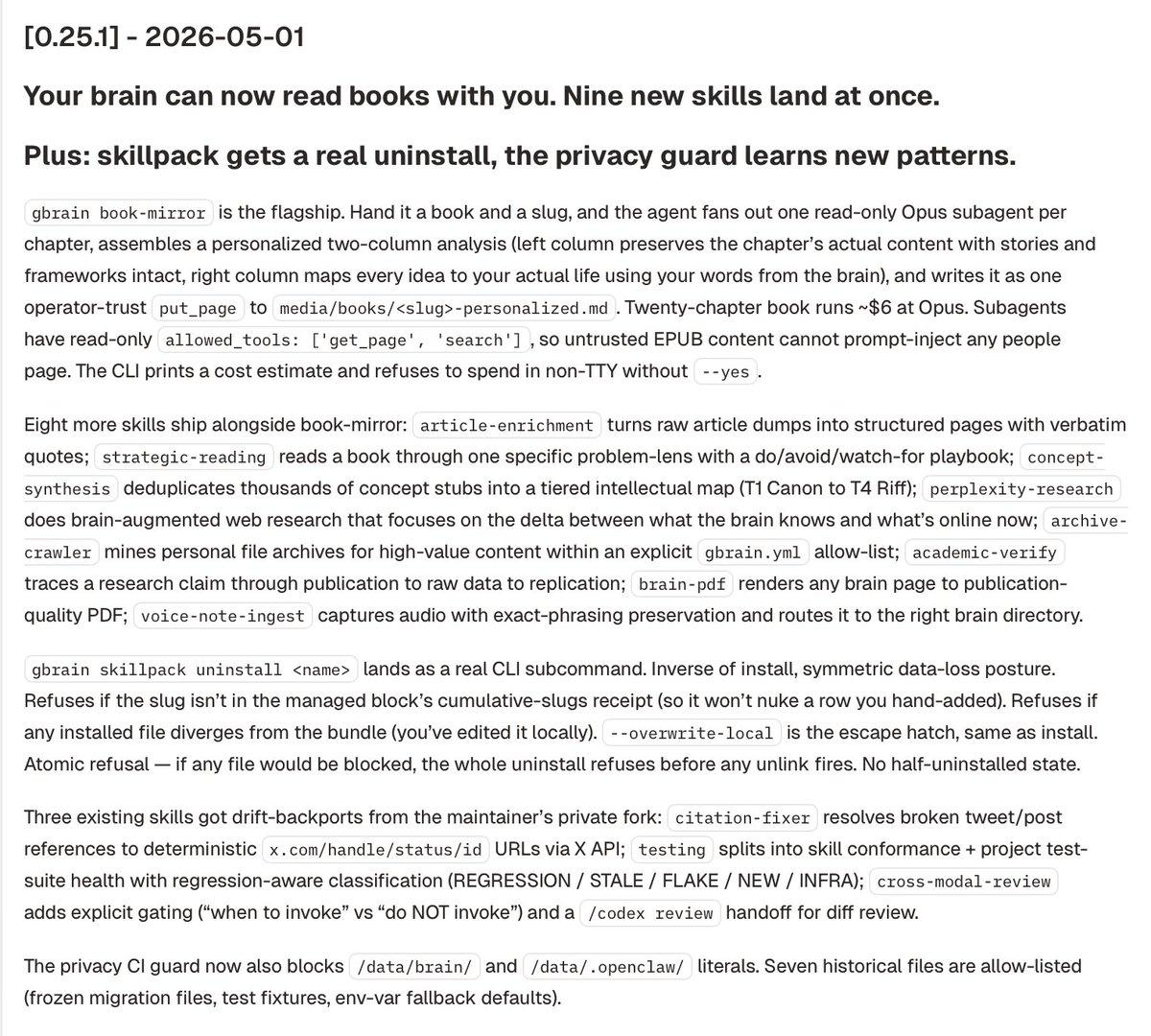 GBrain 0.25.1 Adds Book‑Mirror: Contextual EPUB Insights