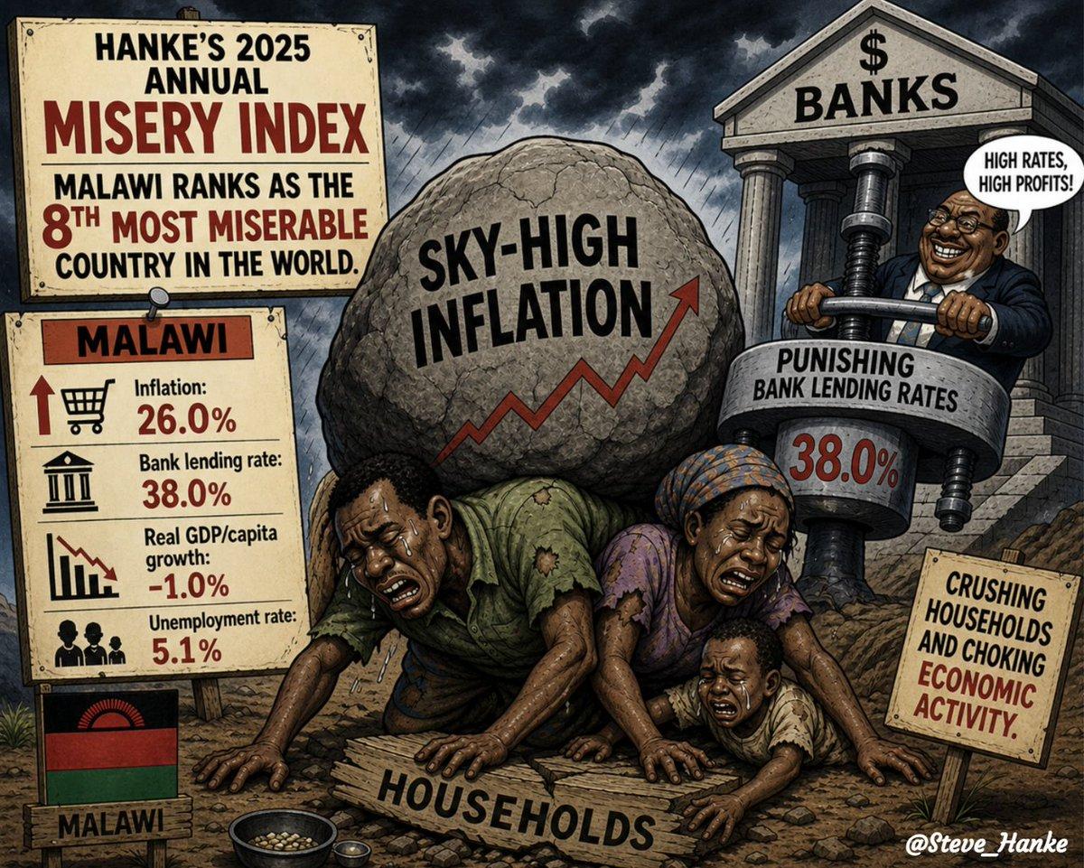 Malawi Ranks 8th Most Miserable Amid Soaring Inflation