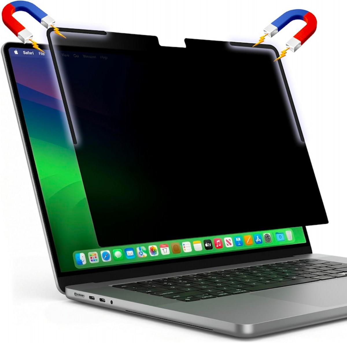Magnetic Privacy Filter Shields MacBook From Shoulder Surfers