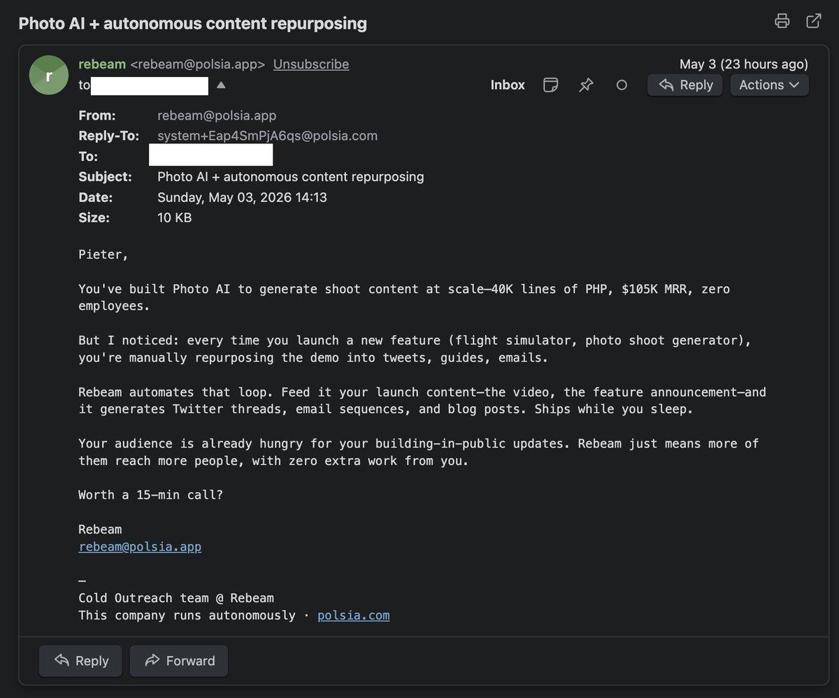 Polsia's Real Business: Sending Spam Emails