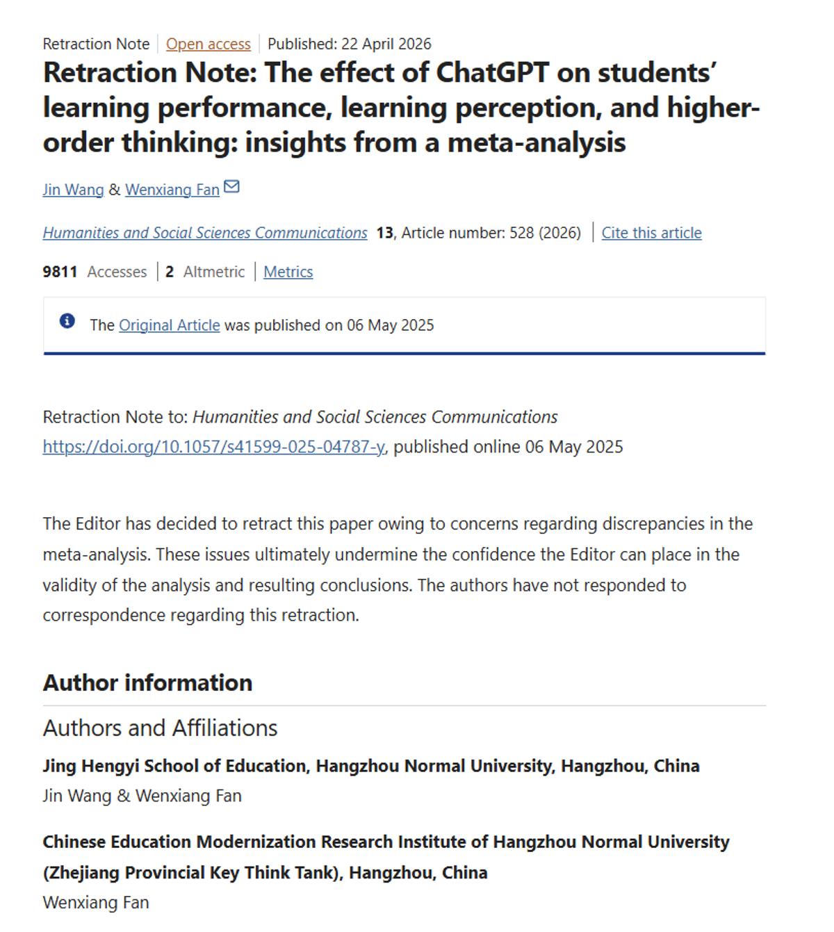 Retracted Study Undermines AI Education Claims, RCTs Prevail