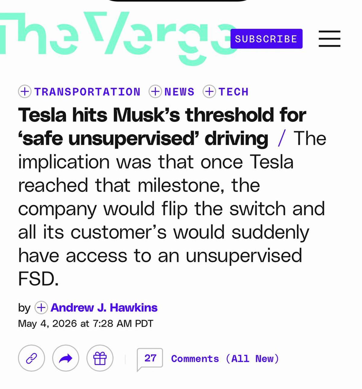 Tesla Already Has 10 Billion Miles of Human Driving Data for FSD.