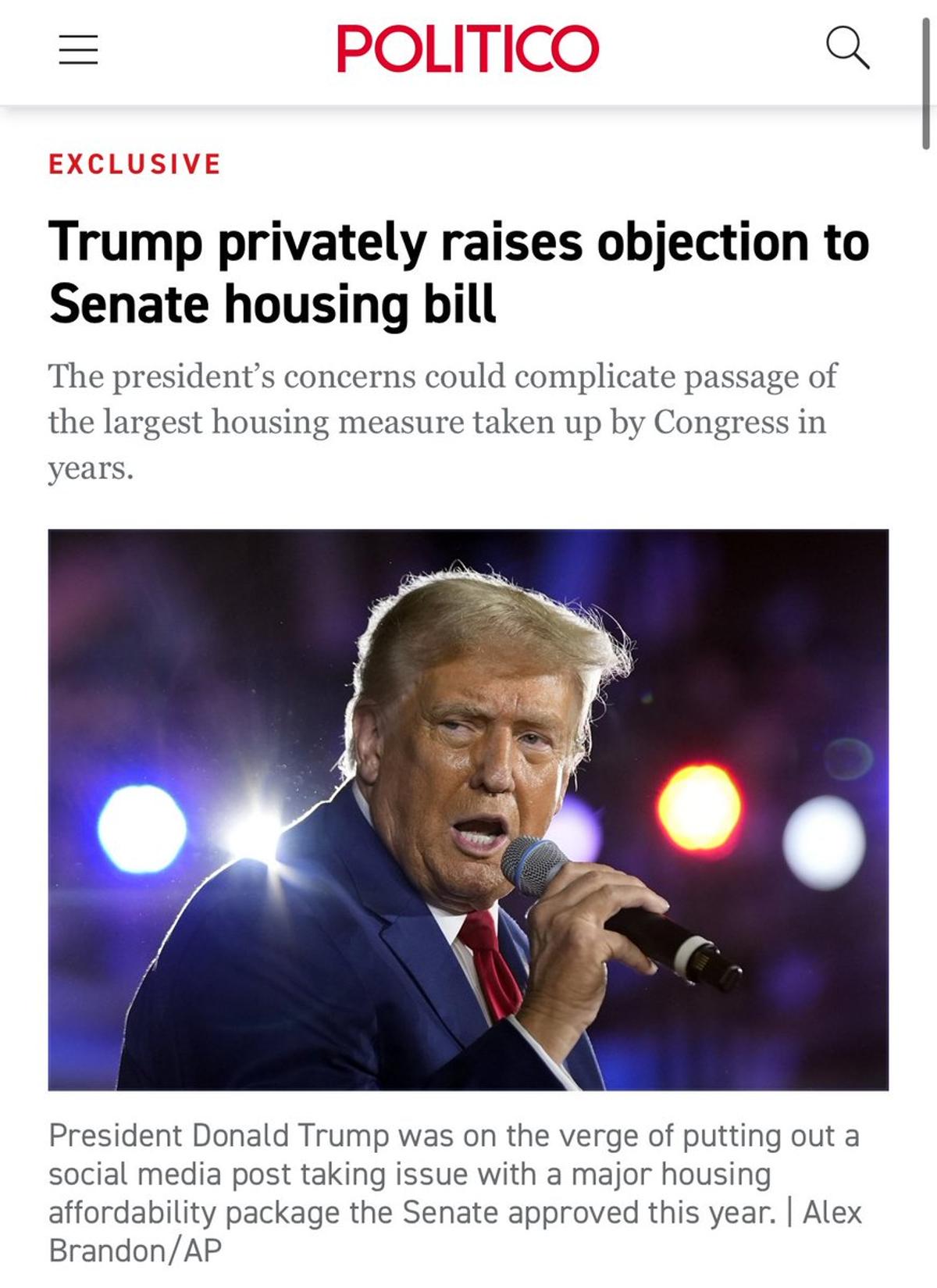 President Opposes Bill Forcing Mega‑Landlords To Sell Rental Homes