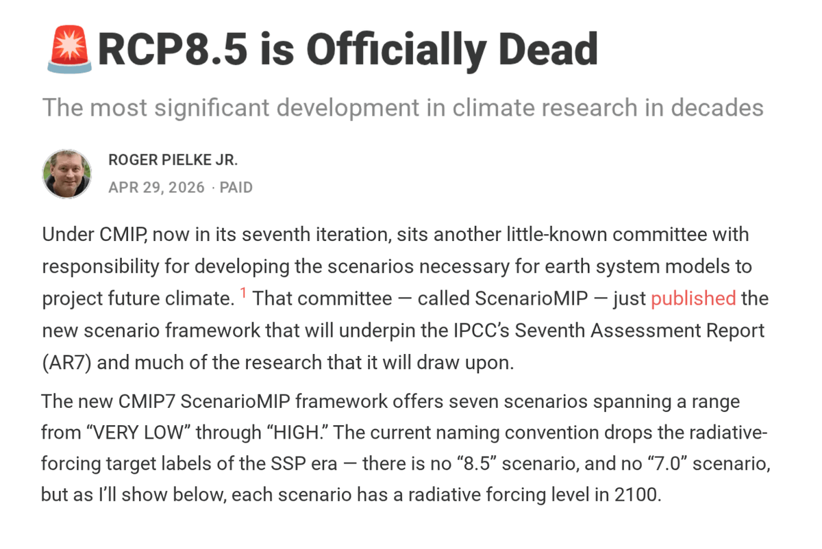 IPCC Scenario Panel Drops Alarmist RCP8.5 and Peers