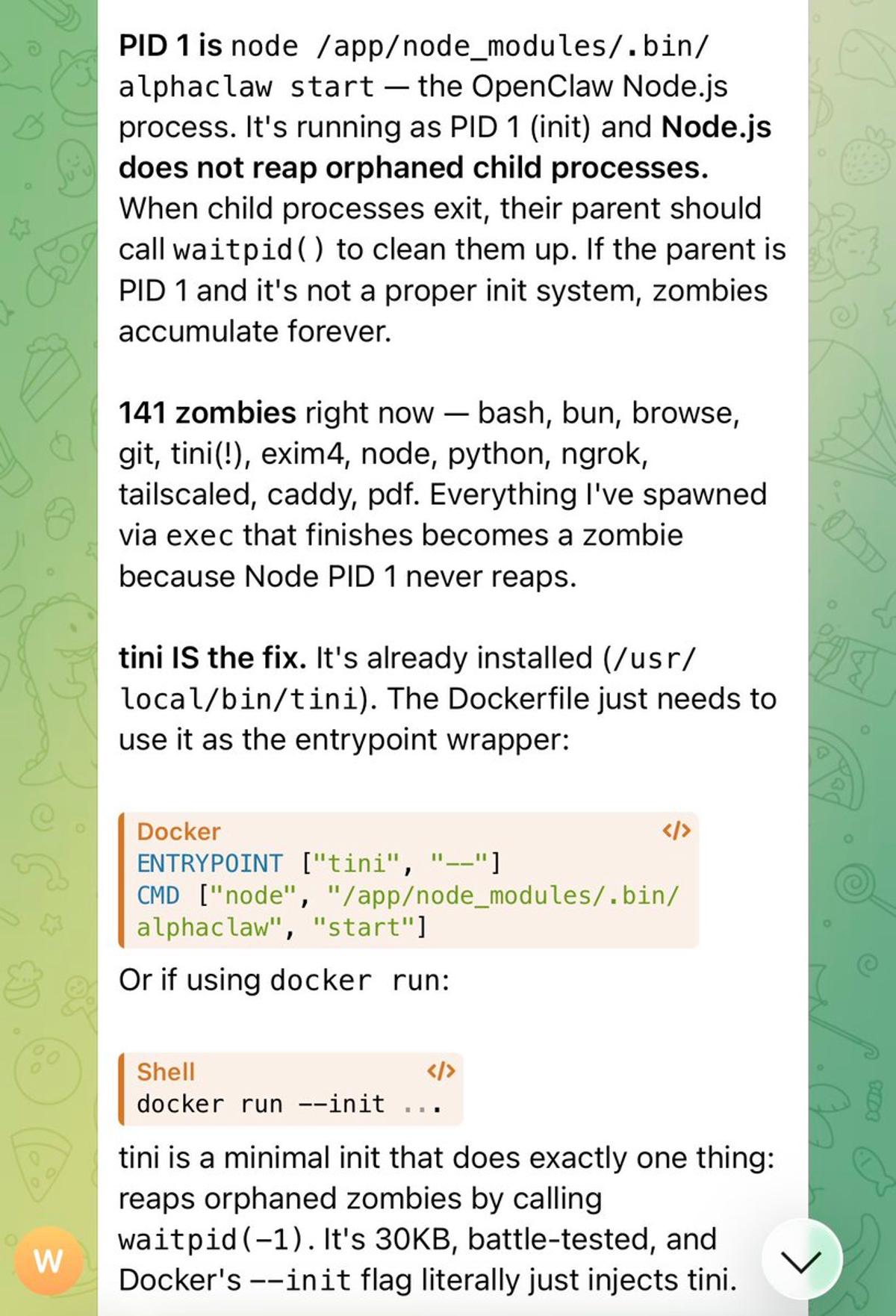 OpenClaw's Zombie Workers: Is Tini the Fix?